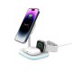 Tech-Protect QI15W-A27 3-in-1 inductive charger with MagSafe stand smartphone / Apple Watch / AirPods - white