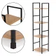 Industrial Bookshelf 4-Tier Shelving Unit ModernHome Metal Frame, Wild Oak