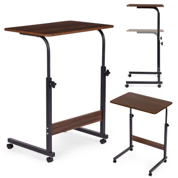 ModernHome Mobile Laptop Table, Dark Walnut