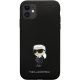 Karl Lagerfeld iPhone 11 Case Silicone Ikonik Metal Pin, Black