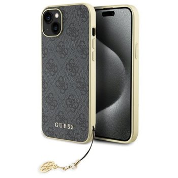Apple iPhone 15 Plus 6.7'' Guess 4G Charms Collection Case Cover, Gray