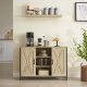 Sideboard Storage Cabinet with Adjustable Shelves for Living Room, Sonoma Oak