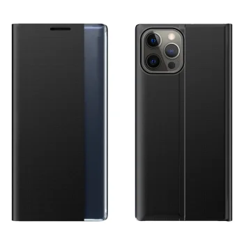 Knygutės tipo dėklas iPhone 13 Pro su išmaniuoju langeliu Sleep Case, juodas