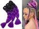 Synthetic Ombre Braiding Hair Extensions, Colorful Violet
