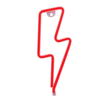 Lightning Bolt LED Neon Sign Forever Light FLNE06, USB or Battery Powered, Red