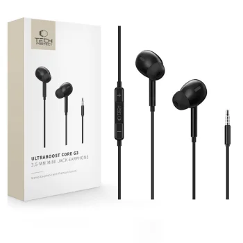 Tech-Protect Ultraboost Core G3 Wired In-Ear Headphones (3.5mm, Black)