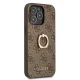 Guess iPhone 13 / 13 Pro Case 4G Ring Stand, Brown