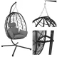 Hanging Egg Chair Garden Swing Cocoon Gardlov 150kg, black