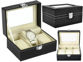Iso Trade Watch Organizer, 3 Compartments, Black