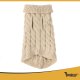 Warm Knit Dog Sweater for Small Dogs and Cats Purlov 26216, Size S, Beige
