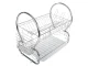 2-Tier Standing Dish Drying Rack Silver