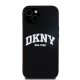 DKNY iPhone 15 / 14 / 13 Case Liquid Silicone White Printed Logo MagSafe, Black