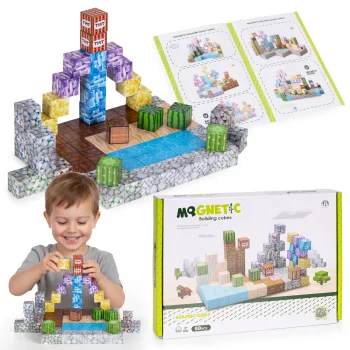 Multistore Magnetic Building Blocks for Kids, 88 Pieces