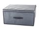 Large Fabric Storage Box with Lid for Clothes and Toys 60x45x30 cm, Grey