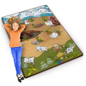 Ricokids RK-344 Foam Coloring Mat, Roll-up, 120 x 90 x 0.3 cm