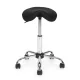 ModernHome Adjustable Swivel Saddle Stool on Wheels, Black