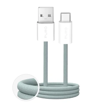 Puro Fabrik 2.0 10W USB-A to USB-C Braided Cable 1.5m - Green