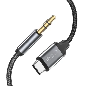Tech-Protect UltraBoost Audio USB-C to 3.5mm Mini Jack Cable, 1m, Black