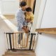 Adjustable safety gate for stairs and doors 74–80 cm, metal and wood