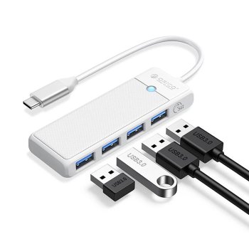 Orico PAPW4A-C3 4-портовый USB-A 3.0 хаб с USB-C 0.15м - Белый