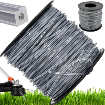 Reinforced Trimmer Line with Wire, Square Profile, 2.7mm, 100m