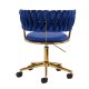 Beauty Salon Velvet Swivel Chair 4Rico QS-GW01G, Navy Blue