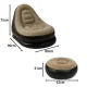 Gardlov Inflatable Garden Chair with Footrest, Black/Beige