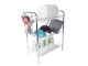 Three-Tier Dish Drainer with Utensil Holders, Silver