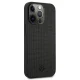 Mercedes Leather Meshed Metal Logo Case for iPhone 13 / 13 Pro - Black