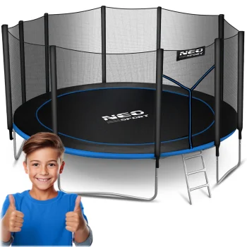 Neo-Sport Garden Trampoline 465 cm (15 ft) with Outer Net and Ladder