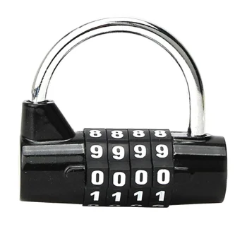 Bike U-Lock with resettable combination code, black