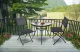 Half Round Glass Top Balcony Table for Patio and Outdoor Use, black