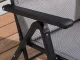 Folding Camping Lounge Chair Adjustable Garden Beach Recliner, Black White Plaid