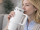 Large Insulated Tumbler with Handle and Straw 1.2L, White