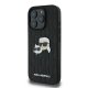 Karl Lagerfeld iPhone 16 Pro Max vāciņš Monogram Karl & Choupette Head Pin, melns