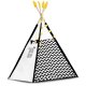 Nukido Baby Tipi Tent Wigwam with Garland and Lights, White-Black