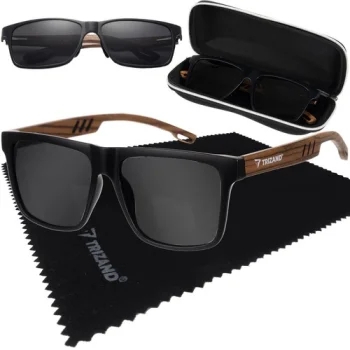 Trizand Polarized Sports Sunglasses Outdoor Sports Cycling Glasses UV400 + Case, Black