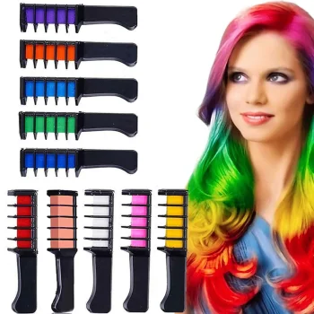 Washable Hair Chalk Comb Set for Temporary Color, 10 Pack