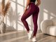Women\'s High-Waisted Push-Up Fitness Leggings, S/M, Burgundy