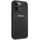 Mercedes iPhone 14 Pro Max Case Leather Curved Lines MagSafe, Black
