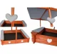 Iso Trade Folding Wooden Sandbox with Canopy, 118x118 cm