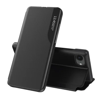 Eco Leather View Case Folio Cover with Stand for iPhone 16e / 17e - Black