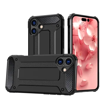 Hybrid Armor dėklas telefonui iPhone 16 Plus, juodas