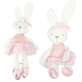 Plush Toy Bunny in a Pink Dress, 42 cm