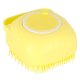 Silicone Pet Grooming Brush for Dogs and Cats with Shampoo Dispenser, Yellow