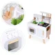 Wooden play kitchen for children with oven, stove, sink and 9 accessories, ECOTOYS