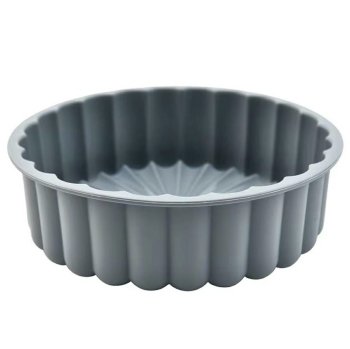 Round silicone baking mold for cakes, 20 cm, grey