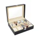 Watch and Jewelry Organizer Box, 10 Compartments, Black