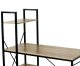 Gotel C5A Modern Loft Desk with Shelves, Reversible, Oak