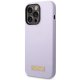 Guess iPhone 14 Pro Case Silicone Logo Plate MagSafe, Purple